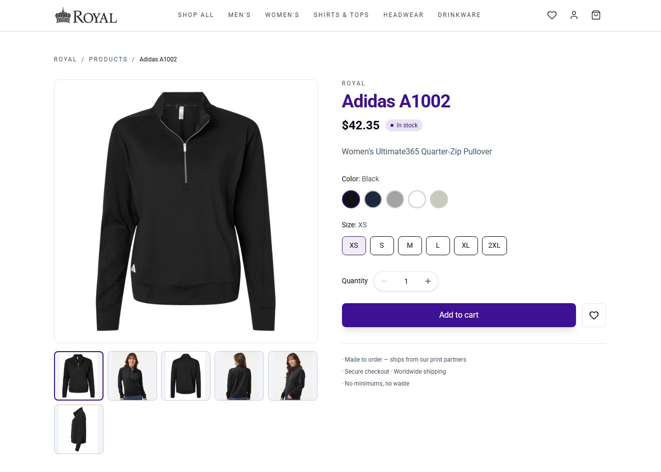 Storefront product preview across angles